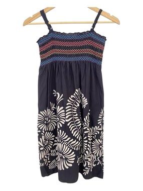 Ripe cute mini dress maternity black with colorful smock ajustable straps medium